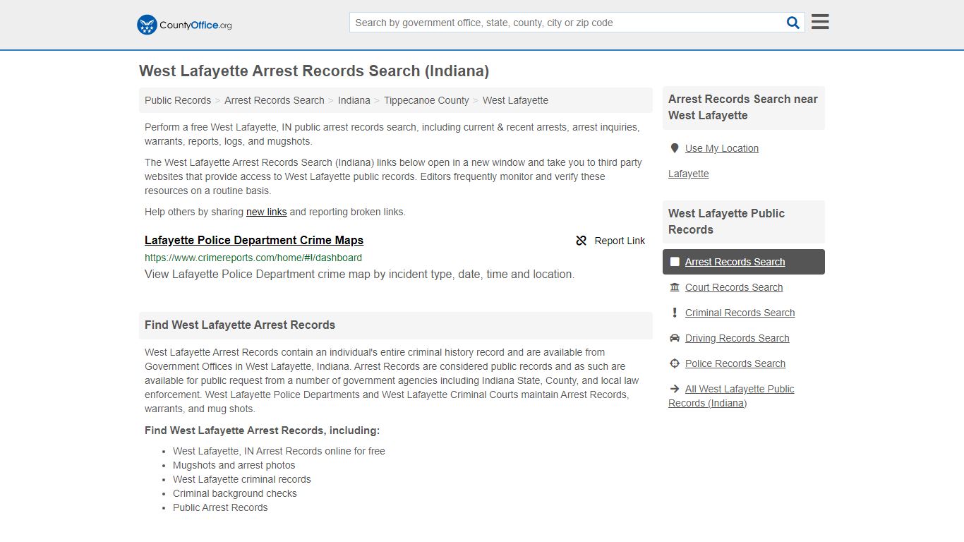 Arrest Records Search - West Lafayette, IN (Arrests ...
